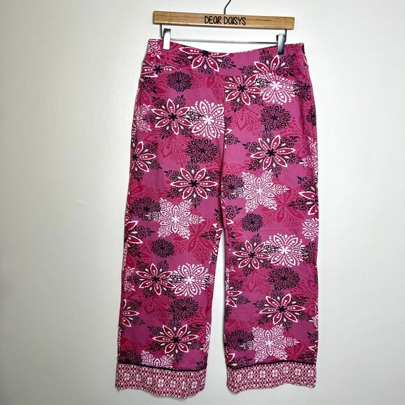Soma Pink Floral Patterned Wide Leg Pants - Picture 1 of 6